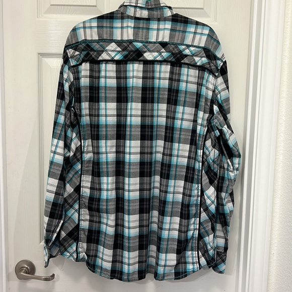 Buckle Black Athletic Fit Men Button Down Shirt Pockets Western Rodeo Casual XXL - Picture 9 of 13